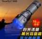 Tank007探客釣魚燈藍光戶外夜釣長久續航白光黃光變焦釣魚手電F3